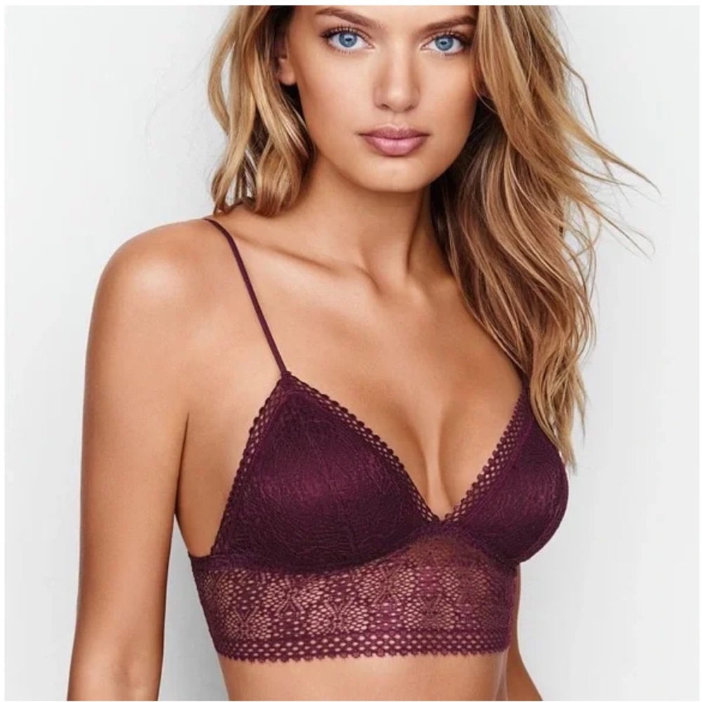 Victoria's Secret Lace Bralette in Rich Burgundy